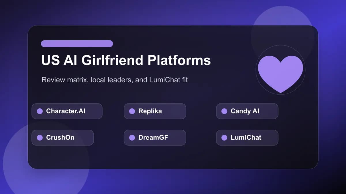米国 米国 AI girlfriend プラットフォーム と LumiChat の比較図