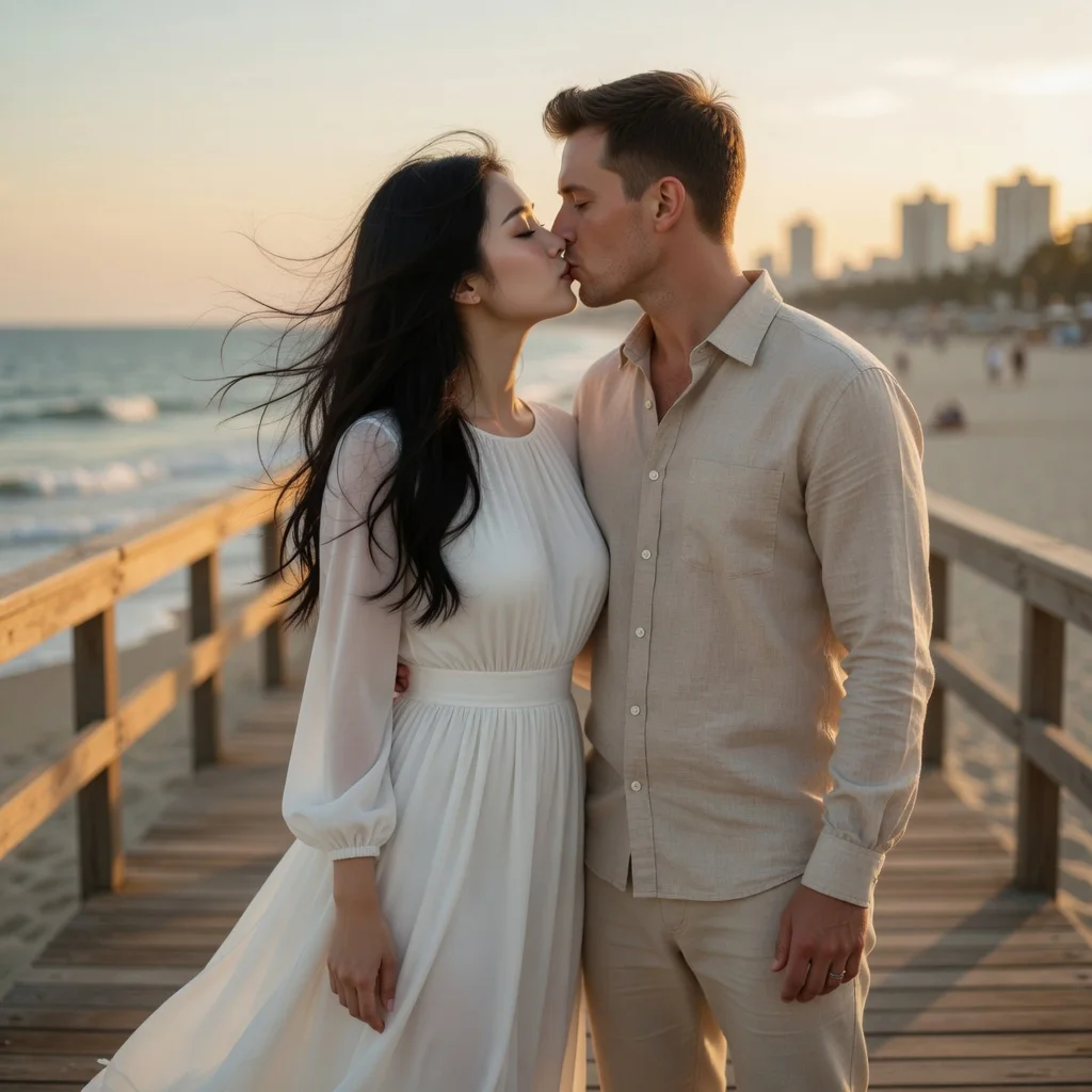 Uma lembrança de casal feita com 2 fotos
